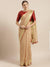 Linen Cotton Mix Brown Color Plain Saree - Trend In Need
