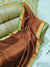 Linen Cotton Mix Brown Color Plain Saree - Trend In Need