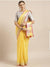 Linen Cotton Mix Yellow Color Plain Saree - Trend In Need