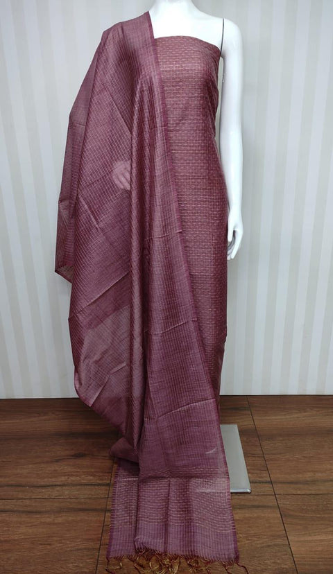 Pink Color Bamboo Silk Unstitched Suit - Trend In Need
