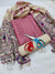 Pink Color Semi Raw Silk Dress Material With Handwoven Cotton Silk Dupatta - Trend In Need