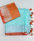 Plain Sky Blue Color Linen Cotton Saree With Contrast Blouse - Trend In Need