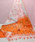 Pure Cotton Ikkat Print Orange White Color Saree - Trend In Need