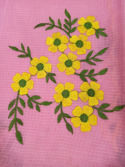 Pure Cotton Kota Doria Embroidered Sarees - Trend In Need