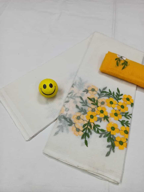 Pure Cotton Kota Doria Embroidered Sarees - Trend In Need