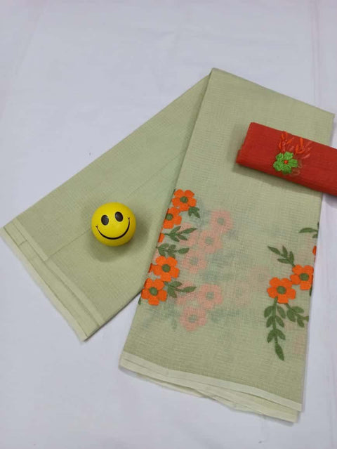 Pure Cotton Kota Doria Embroidered Sarees - Trend In Need