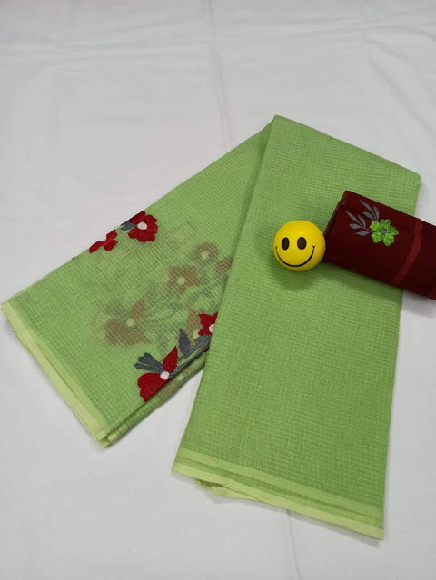 Pure Cotton Kota Doria Embroidered Sarees - Trend In Need