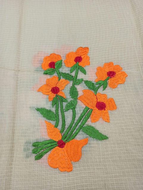 Pure Cotton Kota Doria Embroidered Sarees - Trend In Need