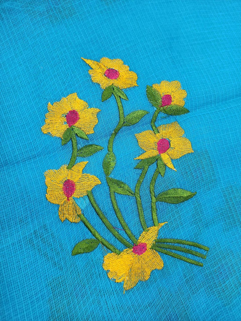 Pure Cotton Kota Doria Embroidered Sarees - Trend In Need