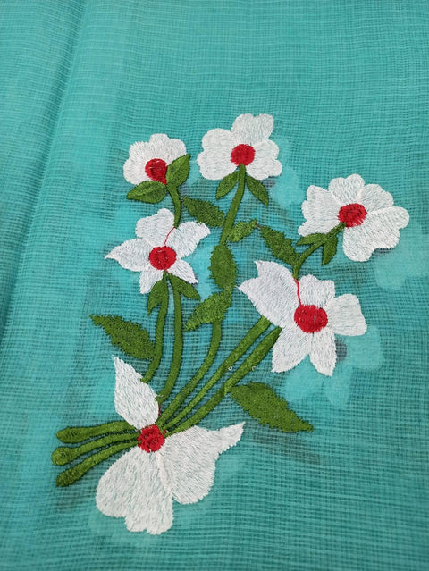 Pure Cotton Kota Doria Embroidered Sarees - Trend In Need