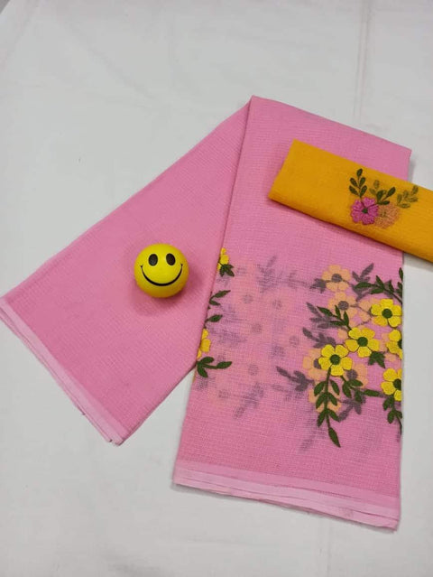 Pure Cotton Kota Doria Embroidered Sarees - Trend In Need