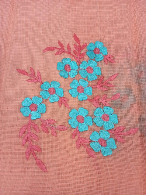 Pure Cotton Kota Doria Embroidered Sarees - Trend In Need