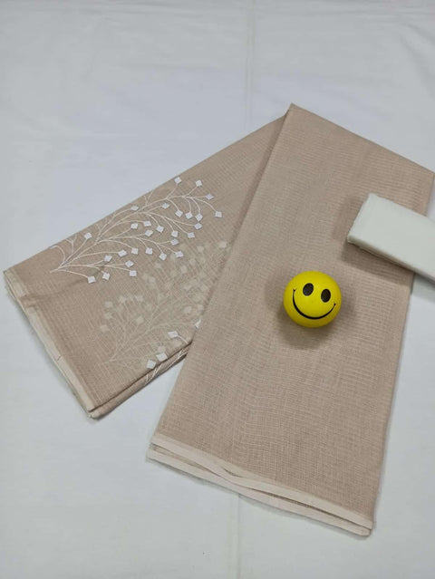 Pure Cotton Kota Doria Embroidered Sarees - Trend In Need