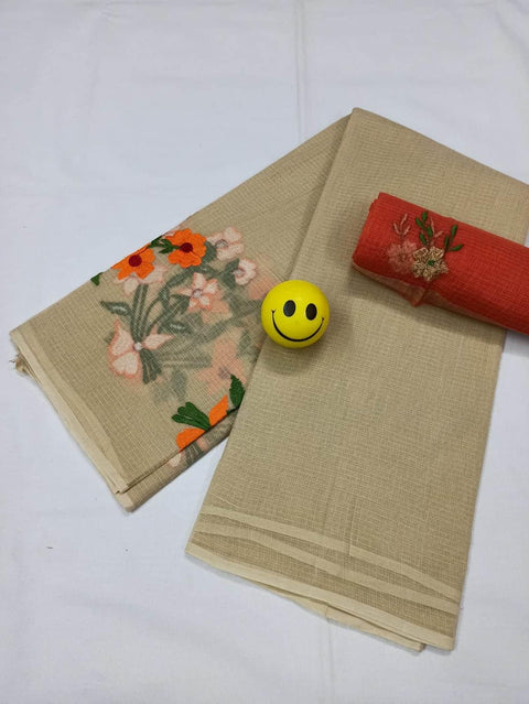Pure Cotton Kota Doria Embroidered Sarees - Trend In Need