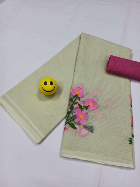 Pure Cotton Kota Doria Embroidered Sarees - Trend In Need