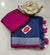 Pure Linen 140 Thread Count Plain Navy Blue Color Saree - Trend In Need