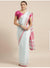 Pure Linen 140 Thread Count Plain White Color Saree - Trend In Need