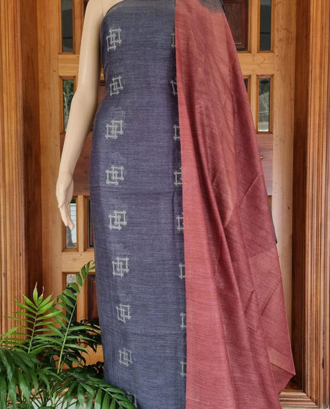 Purple Color Handwoven Cotton Baswada Silk Woven Dress Material - Trend In Need
